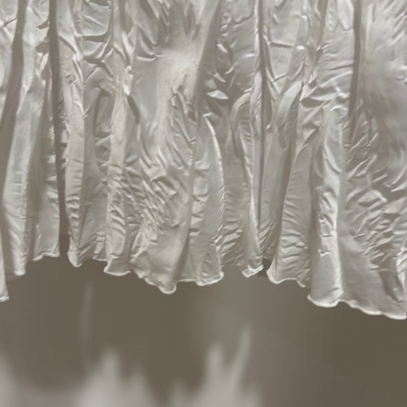 Crinkled Silk White Midi/Maxi Flowing Skirt - Picture 5 of 5